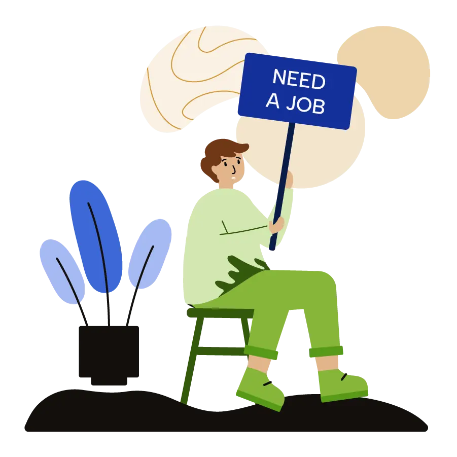 A man holding a sign stating he needs a job